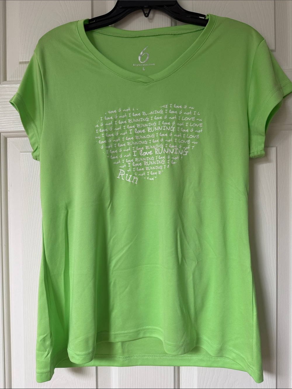 Women's Bright Green V-Neck Performance Running Tee